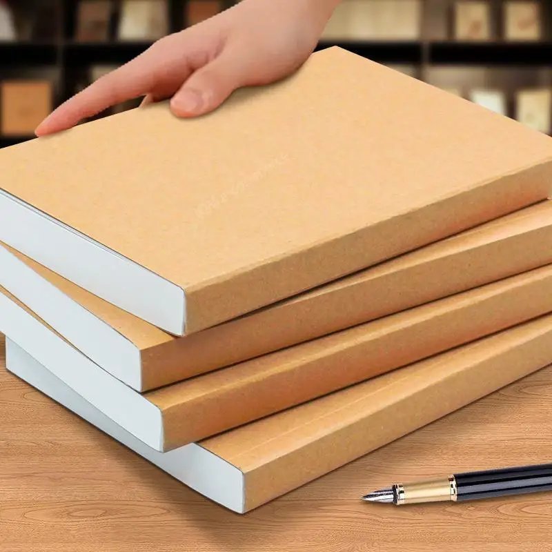 400 Pages of College Students A5 Ultra-thick Blank Notebook Draft Paper Kraft Paper Blank Book Soft-faced Post Draft Paper