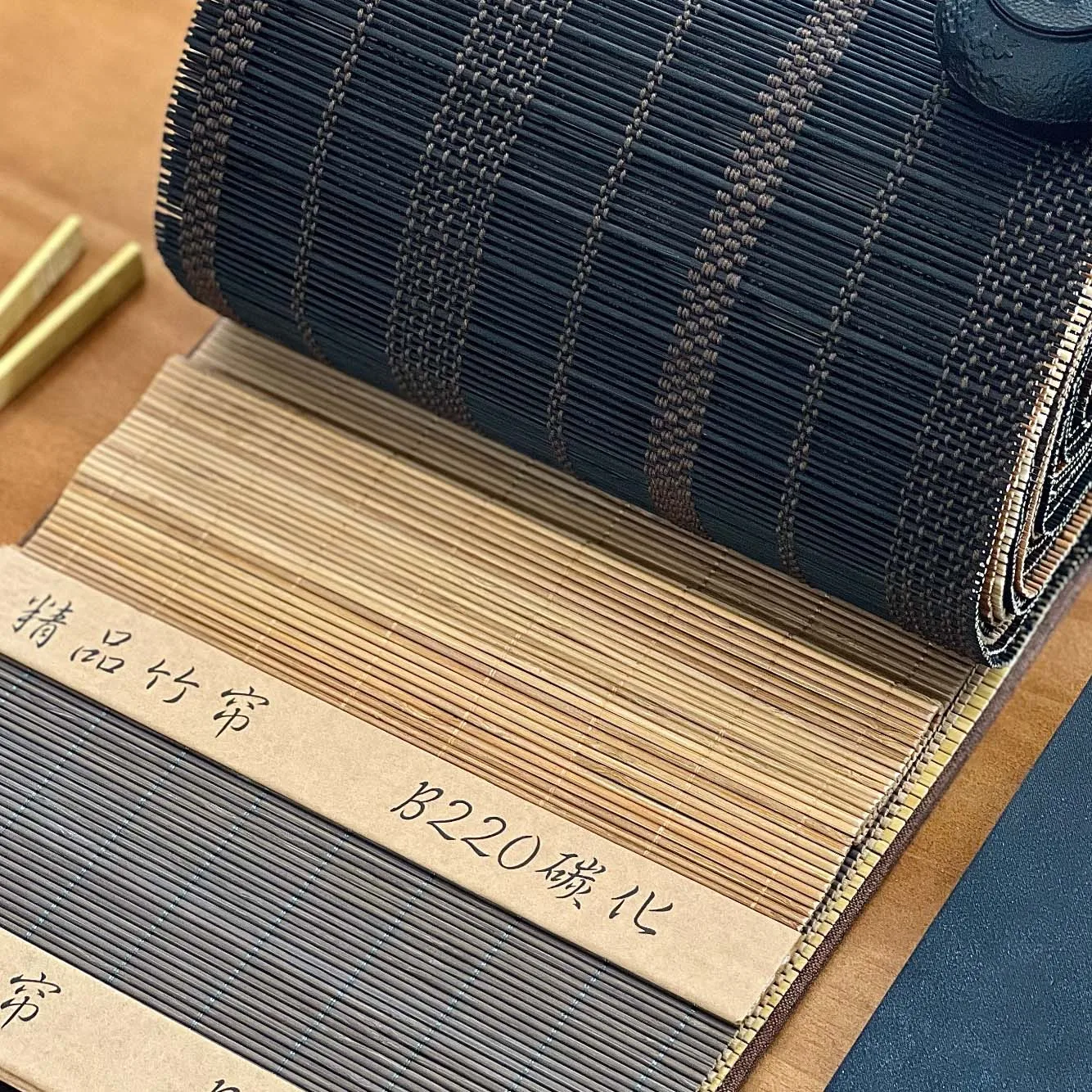 Natural Bamboo Wooden Blinds Chinese Style Cordless Window Exterior Curtains French Design