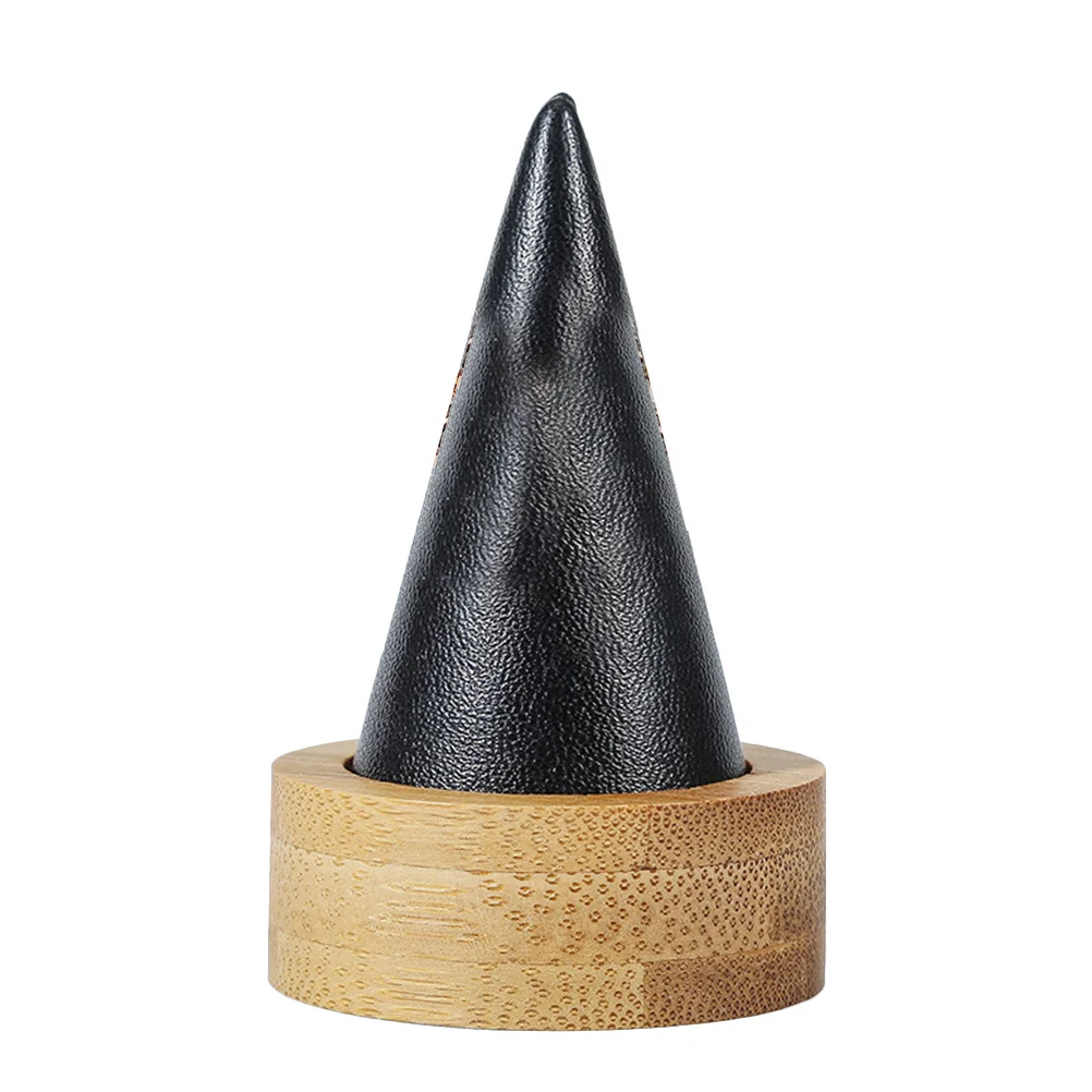 

Подставка для ювелирных изделий из бамбука, 1 шт., черная, круглая, конусообразная, для хранения украшений, компактный органайзер