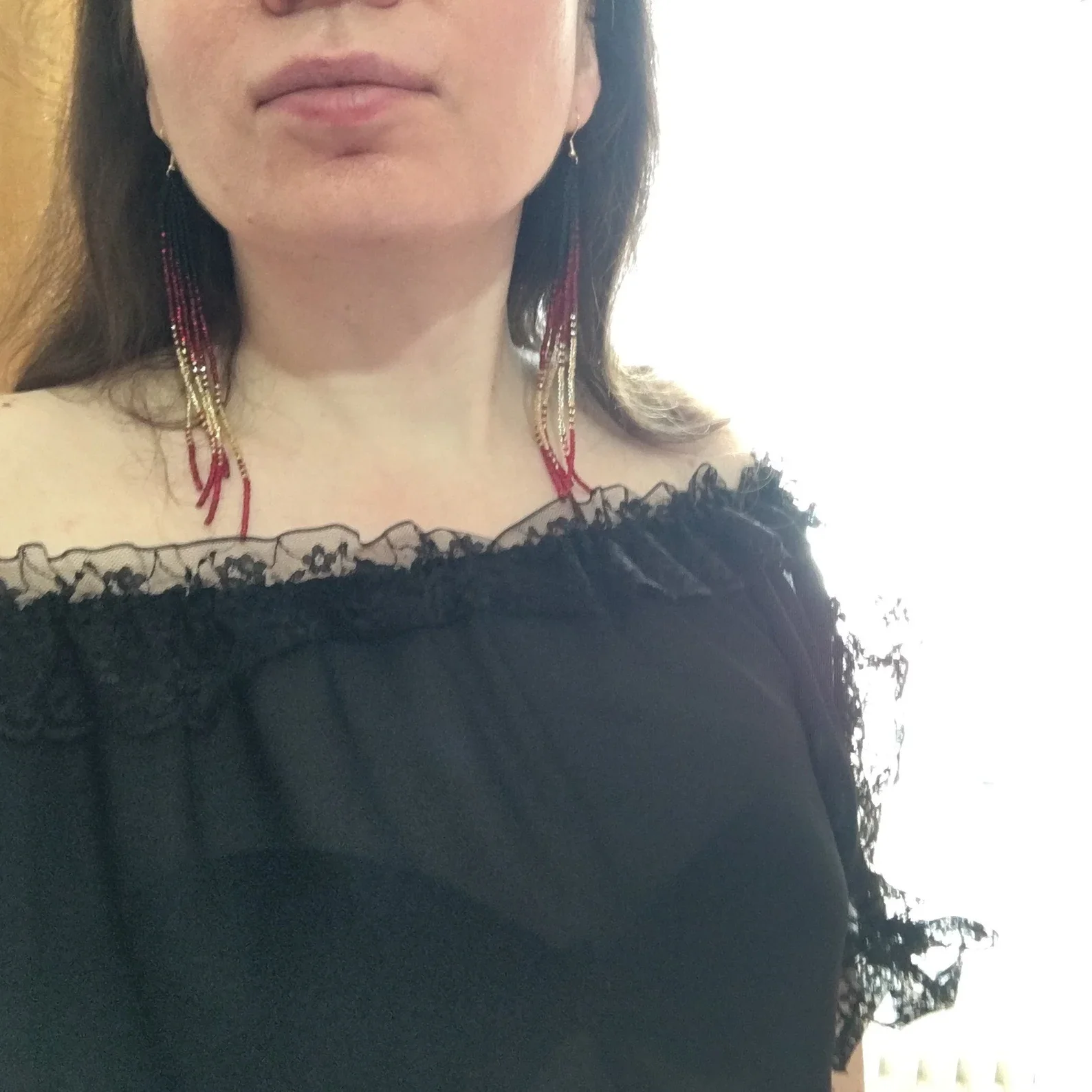 ZGMXR  Rice bead earrings  Tassel Bohemia  Gradation color Hand weaving Alloy Woman Fashion Simple Creativity Beaded earrings