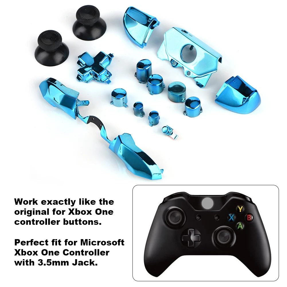 Button Replace for Xbox Full Button Sets Mod Replace Part for Microsoft Xbox One Controller 3.5mm Jack Full Button Set