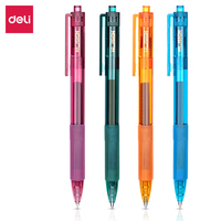 Deli Click Gel Pen Retractable Smooth Writing Ink Pens 12PCS Multicolor for Office School Supplies Stationery Black Essentials