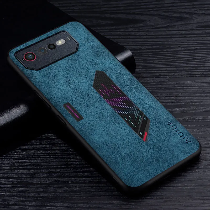 Premium PU Leather Case for Asus ROG Phone 7 6 Scratch-Resistant Solid Color Protective Cover