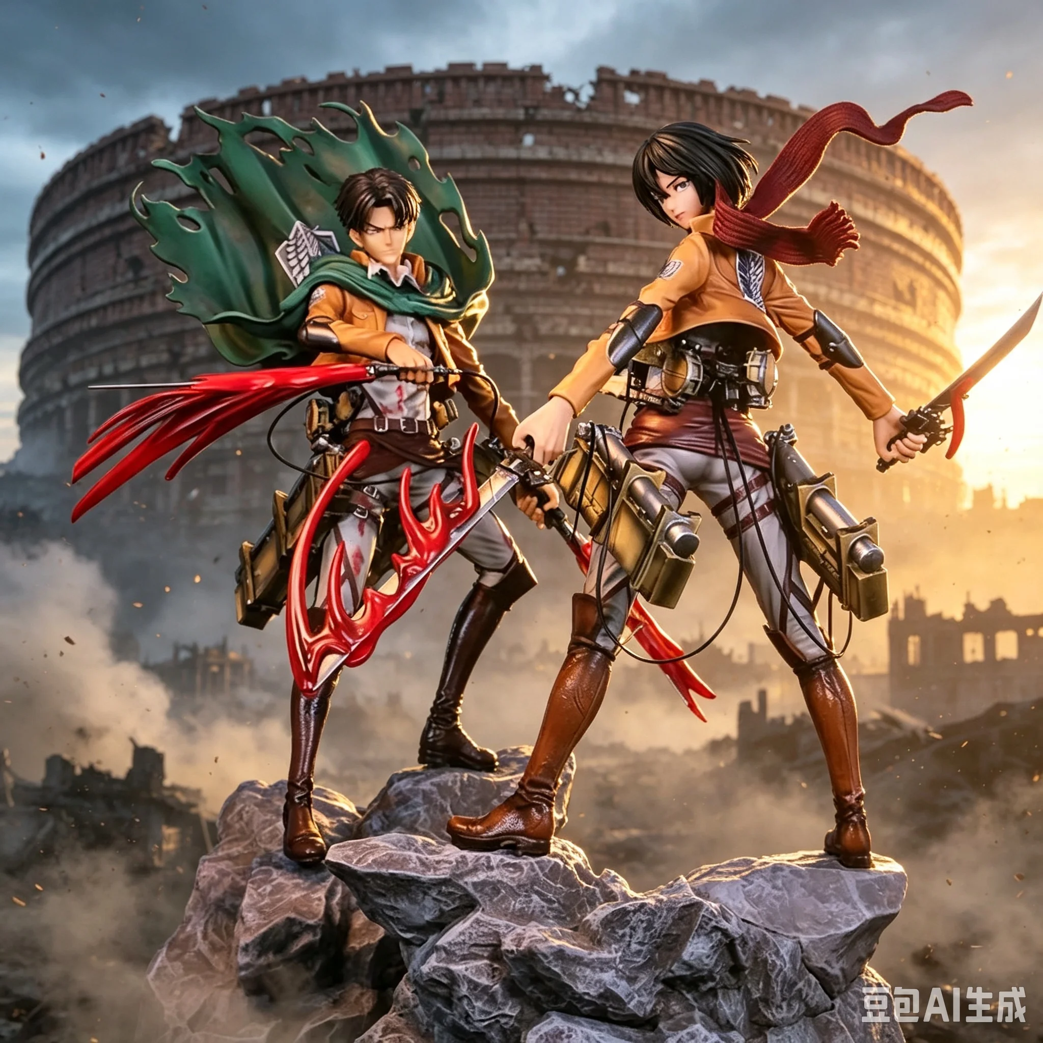 figurine-d'anime-attack-on-titan-gk-levi-ackerman-mikasa-ackerman-version-bataille-endommagee-modele-de-collection-jouet-cadeau-pour-fan-d'anime