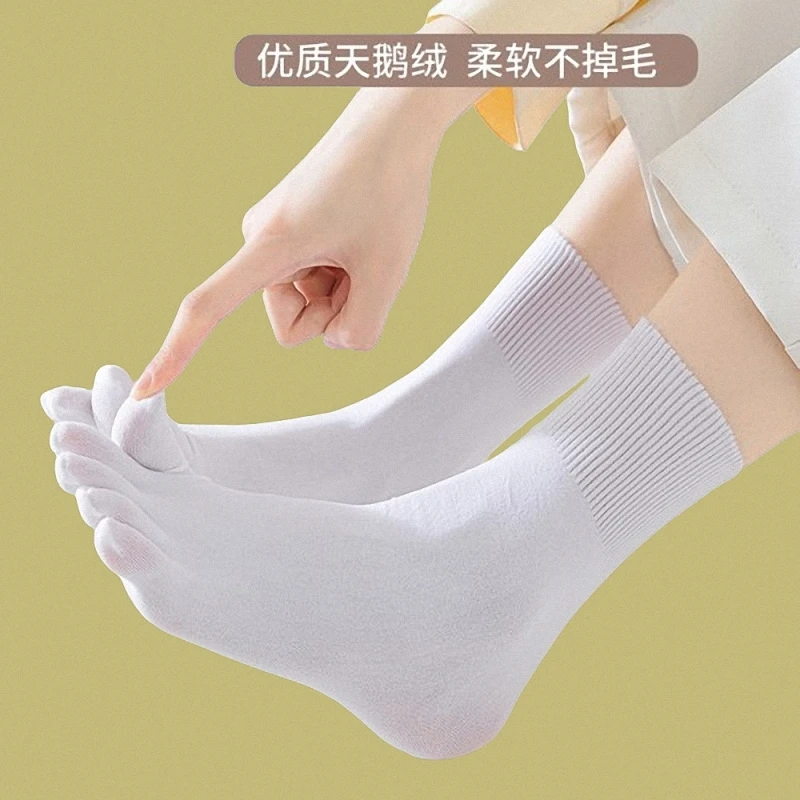 Kaus kaki 5/10 pasang untuk wanita, kaus kaki jari pisah model dangkal tidak terlihat, kaus kaki lima jari tipis adem, kaus kaki katun penghancur es