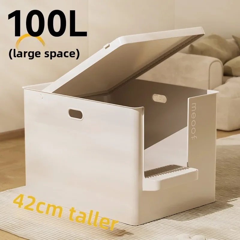 Miku cat litter box oversized open semi-closed Maine huge deodorant with sand splash meoof cat toilet