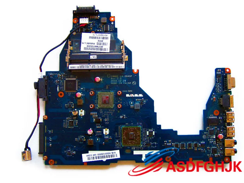 Original Motherboard FOR Toshiba Satellite C660D C665D K000128550 PWWBE LA-6849P Test Free Shipping