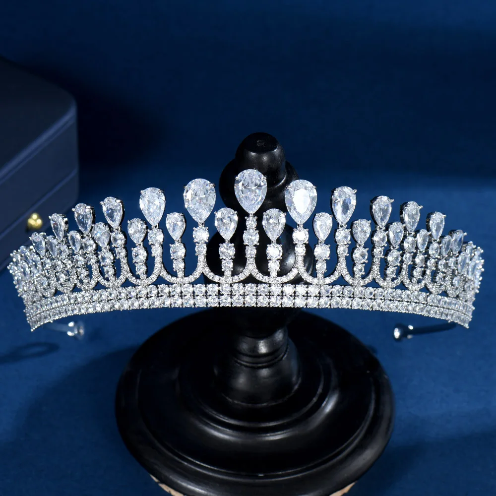 

HIBRIDE Fashion Water Drop Shape Girl Gift Wedding Bridal Hair Jewelry Accessories Party Tiaras and Crowns Corona Princesa C-53