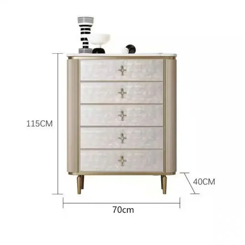 

A50 Modern light luxury minimalist style champagne gold chest of drawers bedroom living room locker