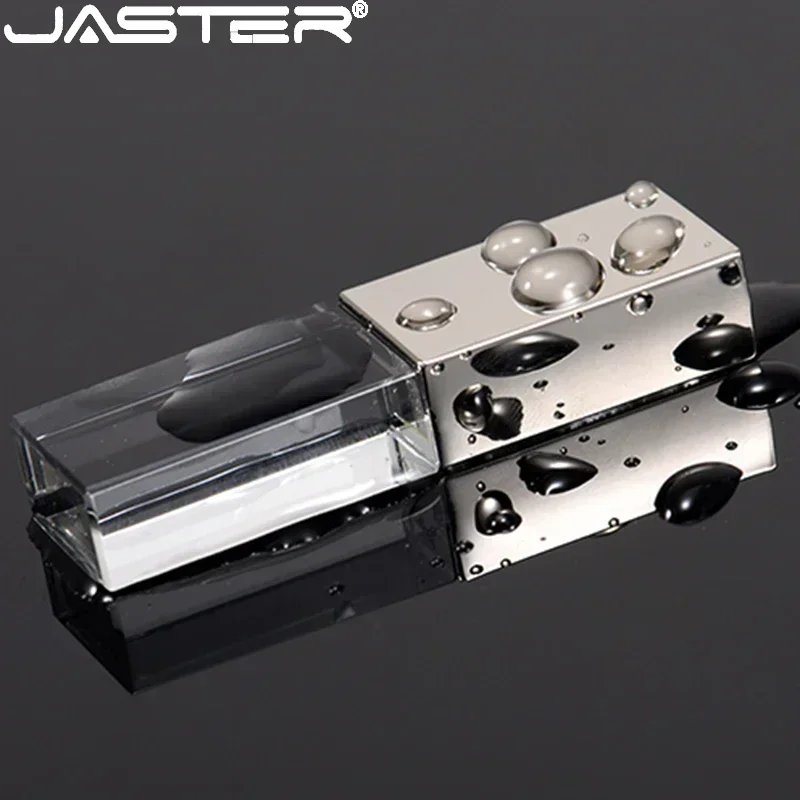 JASTER 패션 크리스탈 USB 2.0 플래시 드라이브, 방수 펜 드라이브, 크리에이티브 선물, 무료 커스텀 로고, 64GB, 32GB, 16GB, 8GB, 4GB