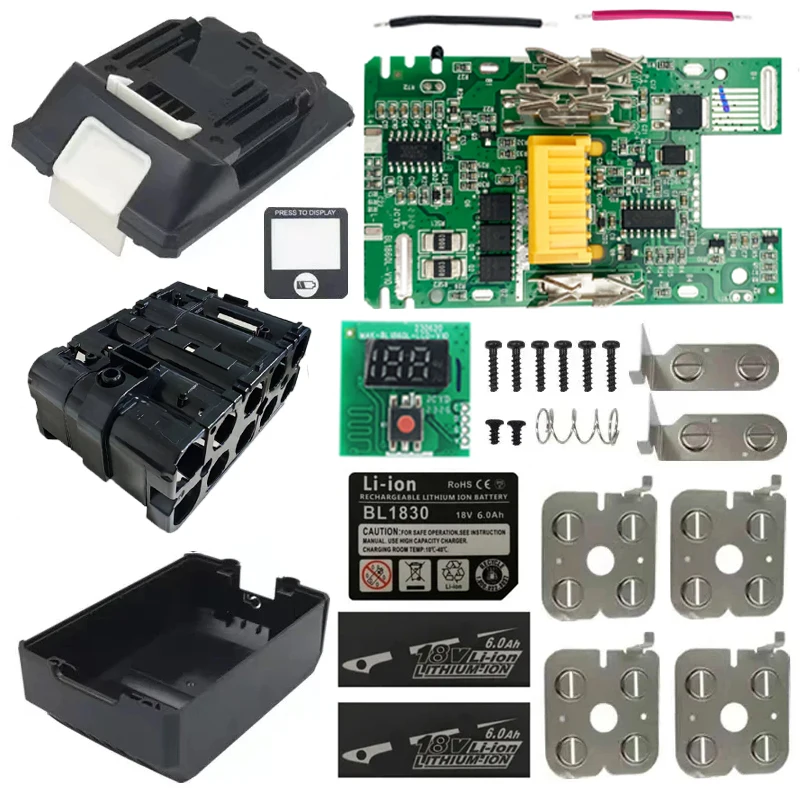 BL1830 obudowa baterii litowo-jonowej płytka zabezpieczająca przed ładowaniem PCB cyfrowy wskaźnik LED dla Makita 18V 6.0Ah obudowy Shell