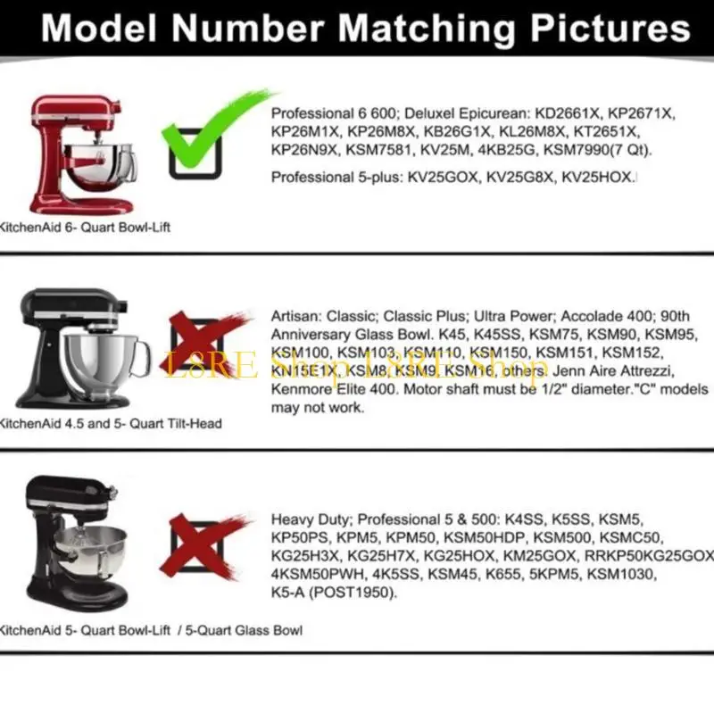 L8RE Flex-Edge Paddle Mixer Part Part Material Stainless Steel Material for 6QT Mixers