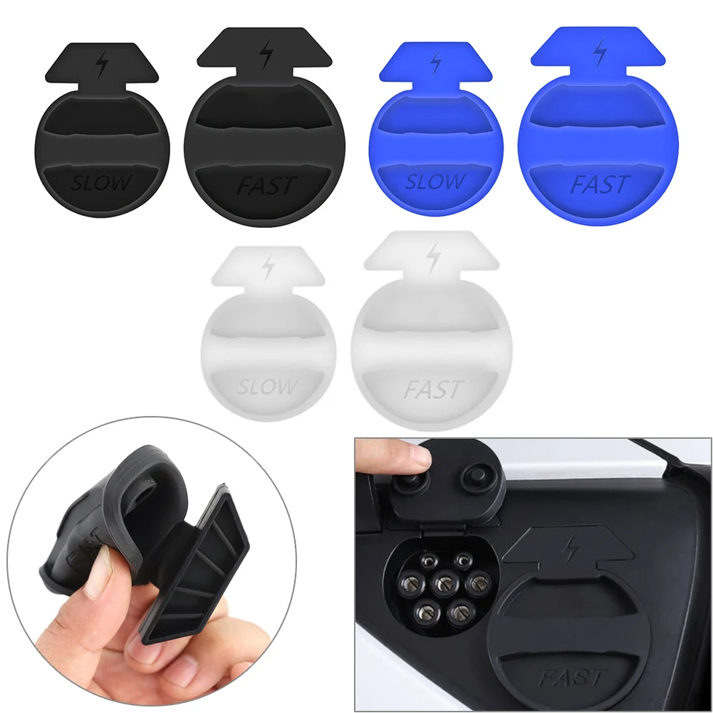 2Pcs Charging Port Cover Waterproof Protective Decoration Dust Cover For Tesla Model 3 2018 2019 2020 Car Styling Accessories