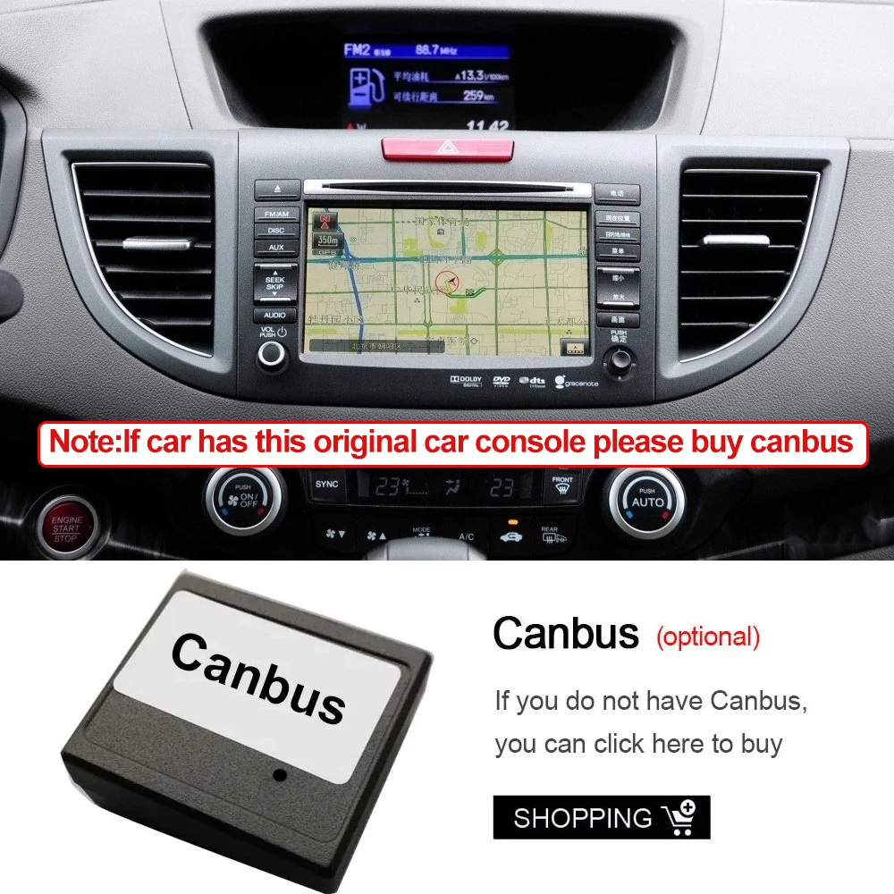 For Honda CRV CR-V 2011 2012 2013 2014 2015 2016 Carplay Android 14 Radio Mobil Multimedia Video Player Navigasi GPS 2din Screen