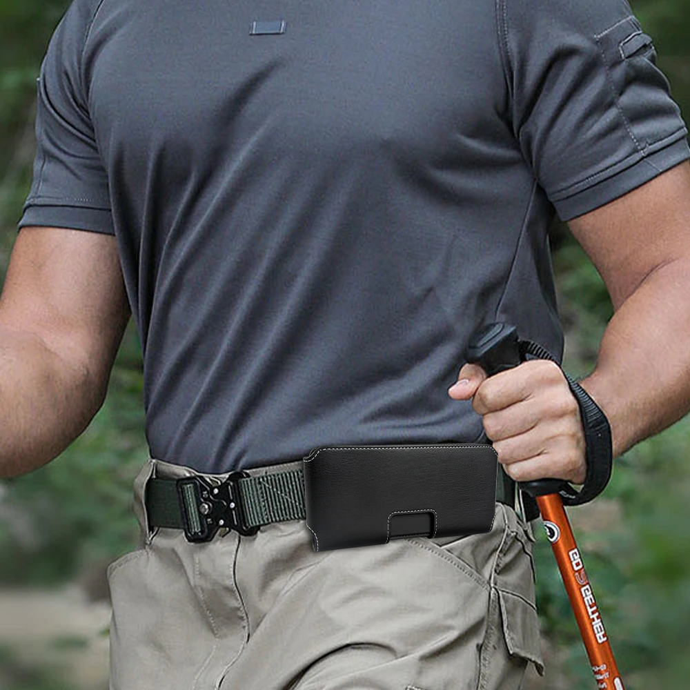 

Кожаный чехол для телефона с прочным металлическим ремешком и зажимом, для iPhone 17/16/15/14Pro Max, Galaxy S25/824/S23/S22Plus, ежедневная защита