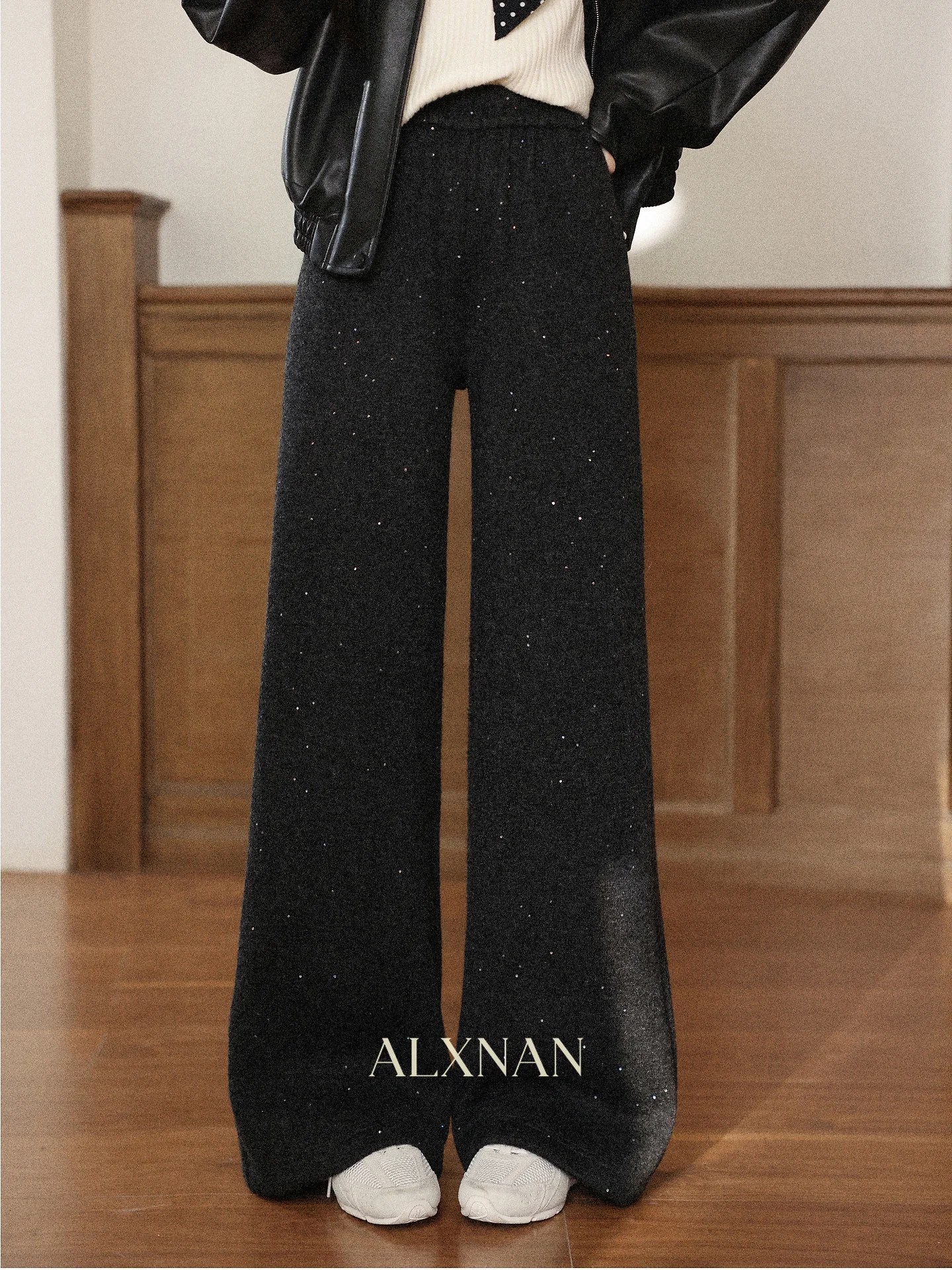 

Женские повседневные брюки из шерсти с широкими штанинами Southward Deer adow Flowing Light Thiened, осенне-зимние