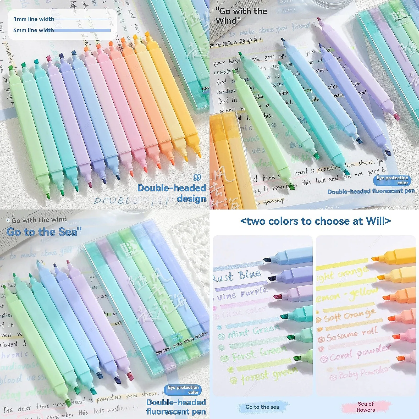 6/12 Colors Pastel Highlighters Cute Soft Tip Bible Pens Aesthetics Markers Kawaii Stationery for Students School Supplies