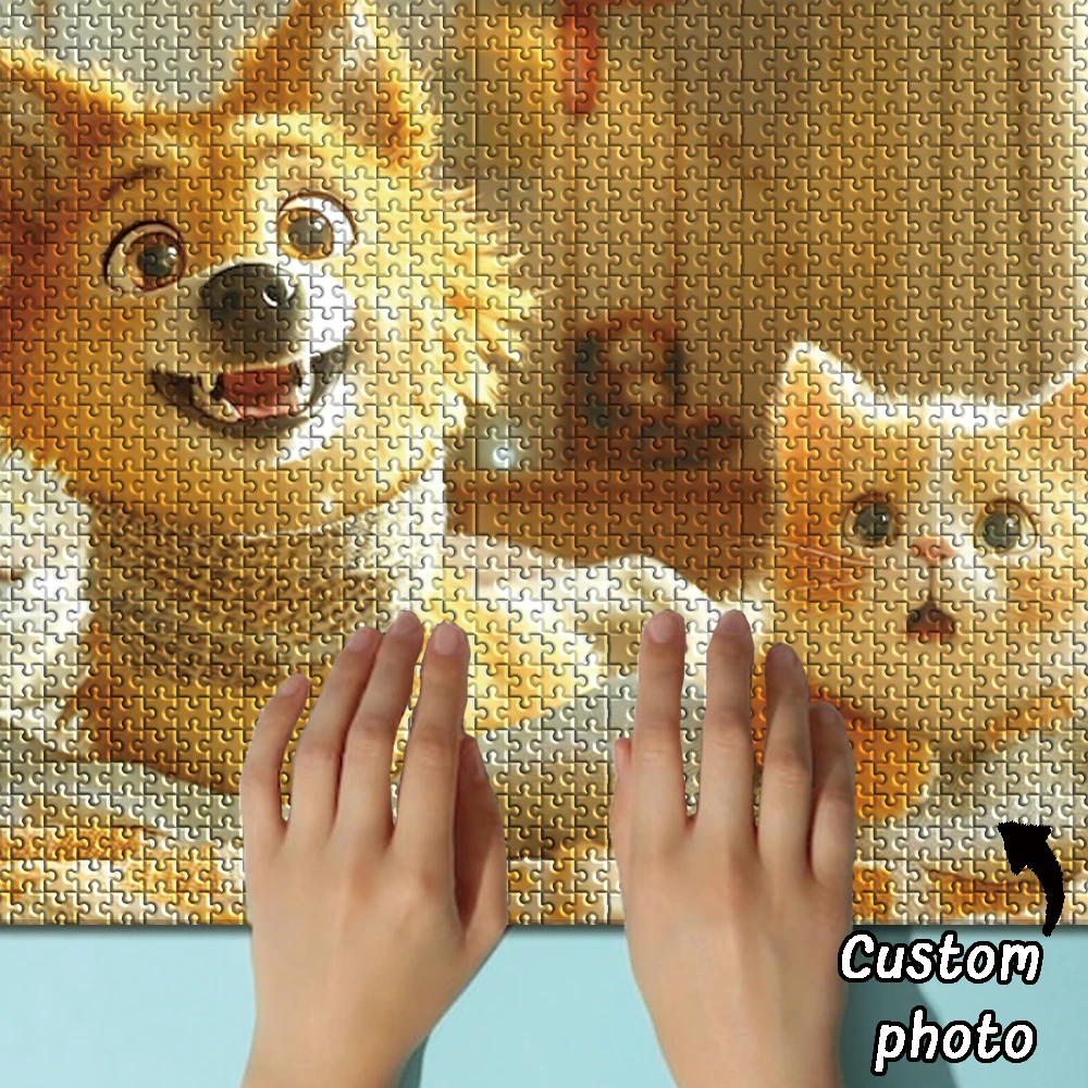 35/150/300/500/1000pcs cool dogs Personalised Decompression Puzzles Jigsaw puzzle Mosaic Love GiftCustom Photo