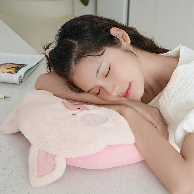 لولو الخنزير الكرتون مقنعين U على شكل وسادة السفر الرقبة وسادة المحمولة سيارة وطائرة رئيس وسادة لينة مكتب وسادة الهدايا #3