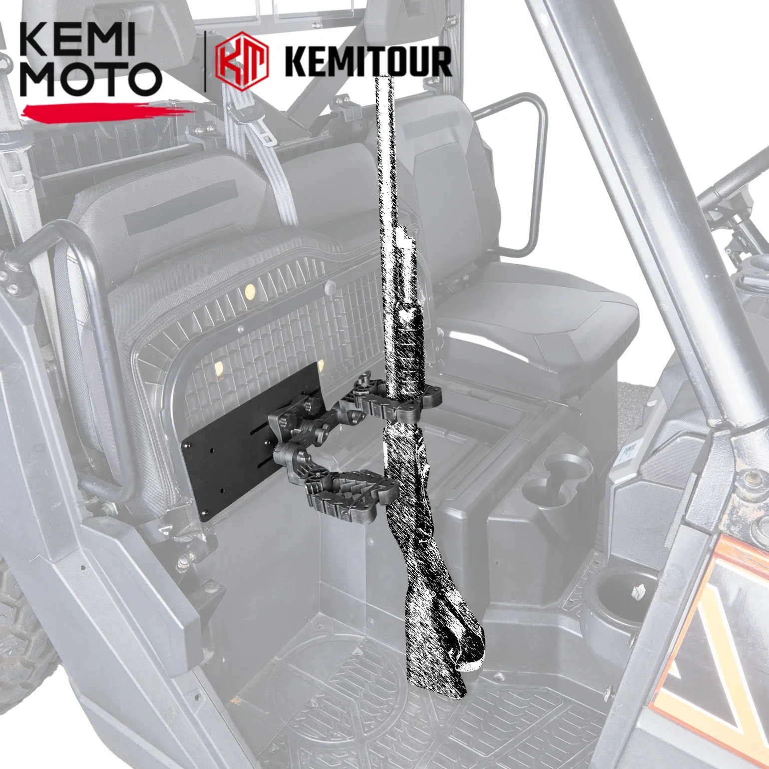 

KEMIMOTO UTV Gun Holder Rack Hidden Under Seat Mount Bow Tool Grips Compatible with Polaris Ranger XP 1000 for Can-Am Defender