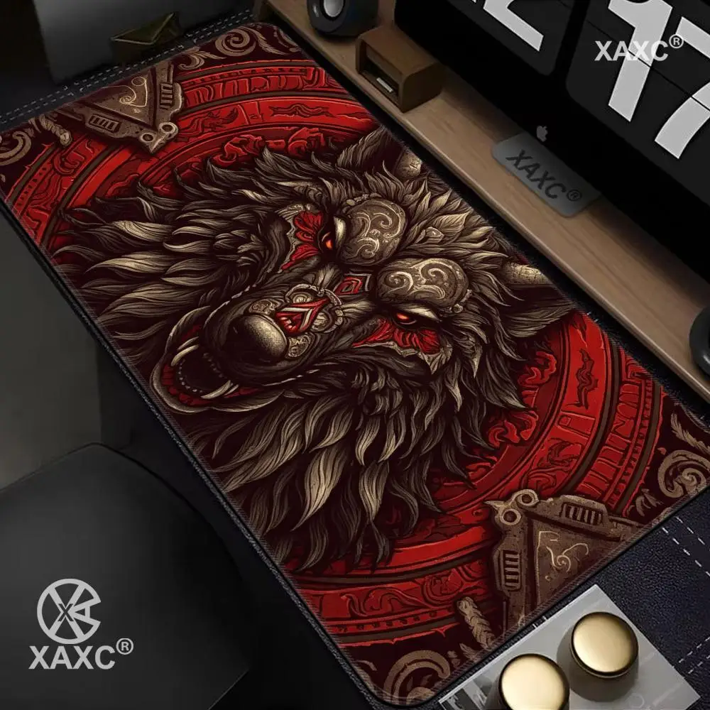 

Viking Dire Wolf Desk Mat Viking Desk Pad Norse Desk Mat Nordic Deskpad, Mythological Pad Viking Mouse Pad for Gaming HYBXXC