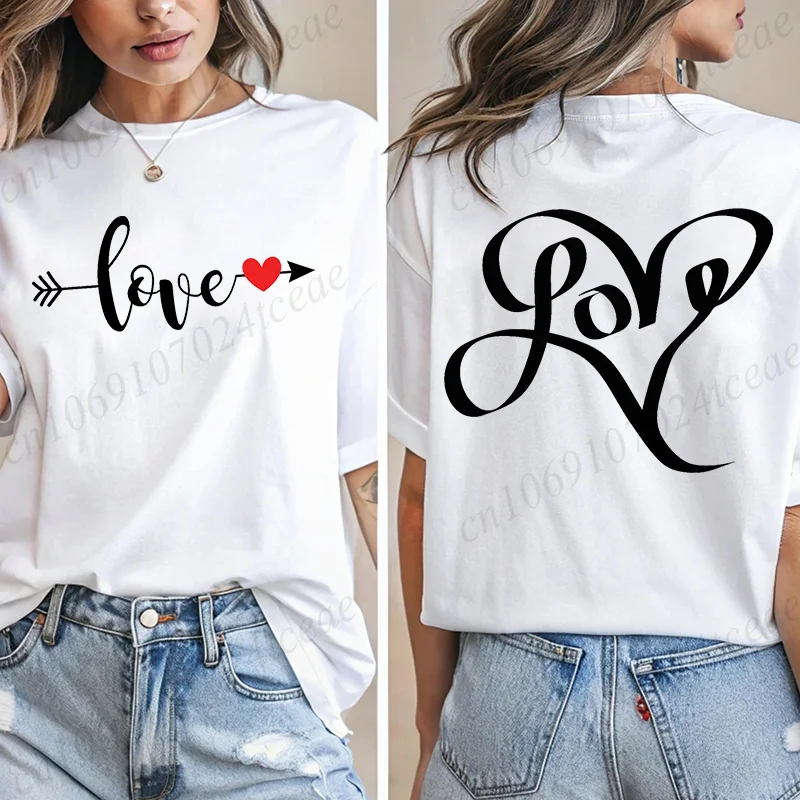 트렌디 한 여름 티셔츠 여성용 반팔 티셔츠 발렌타인 레 - Summer Clothing Brands For Women 리뷰 및 가격