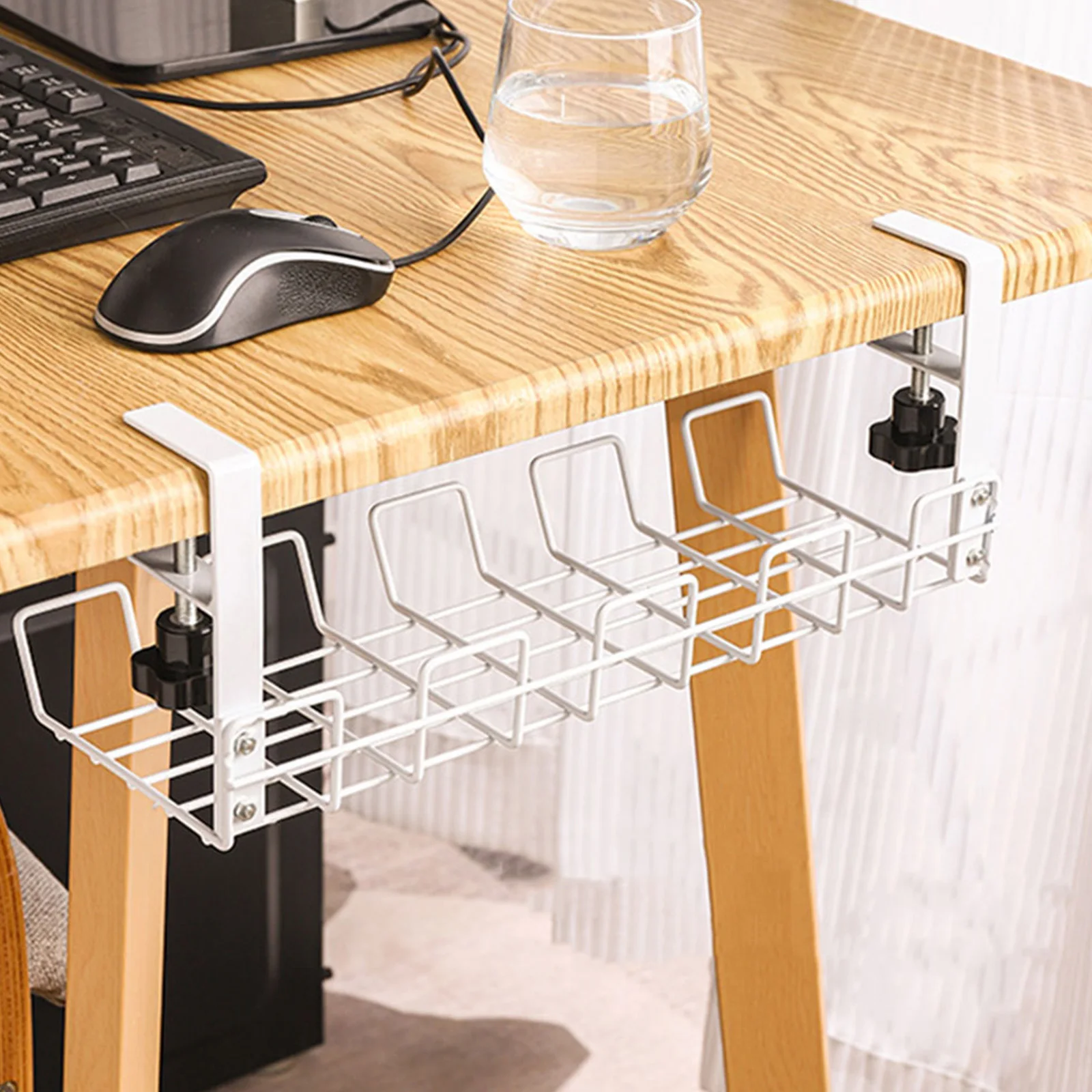 

Wire Cable Tray Under Desk Storage Rack for Cable Management Organizer Holds Cords and Wires Tidy in Office or Home Setup