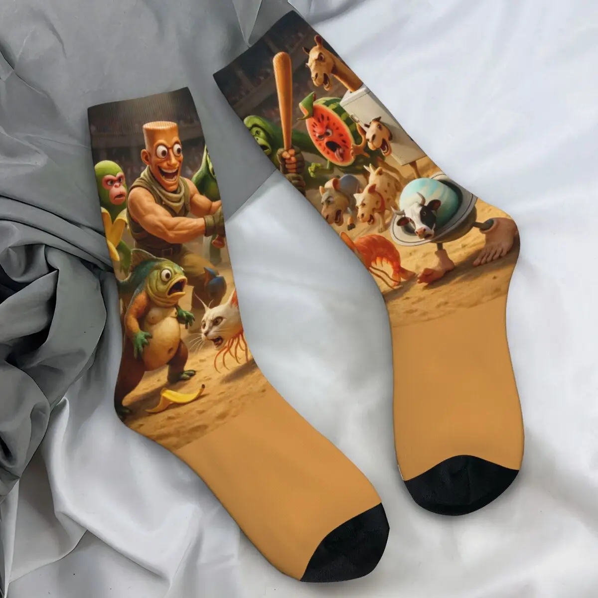 جوارب إيطالية ذات طابع Brainrot جوارب كورية للنساء والرجال جوارب ركوب الدراجات عالية الجودة تصميم شتوي جوارب غير قابلة للانزلاق #1