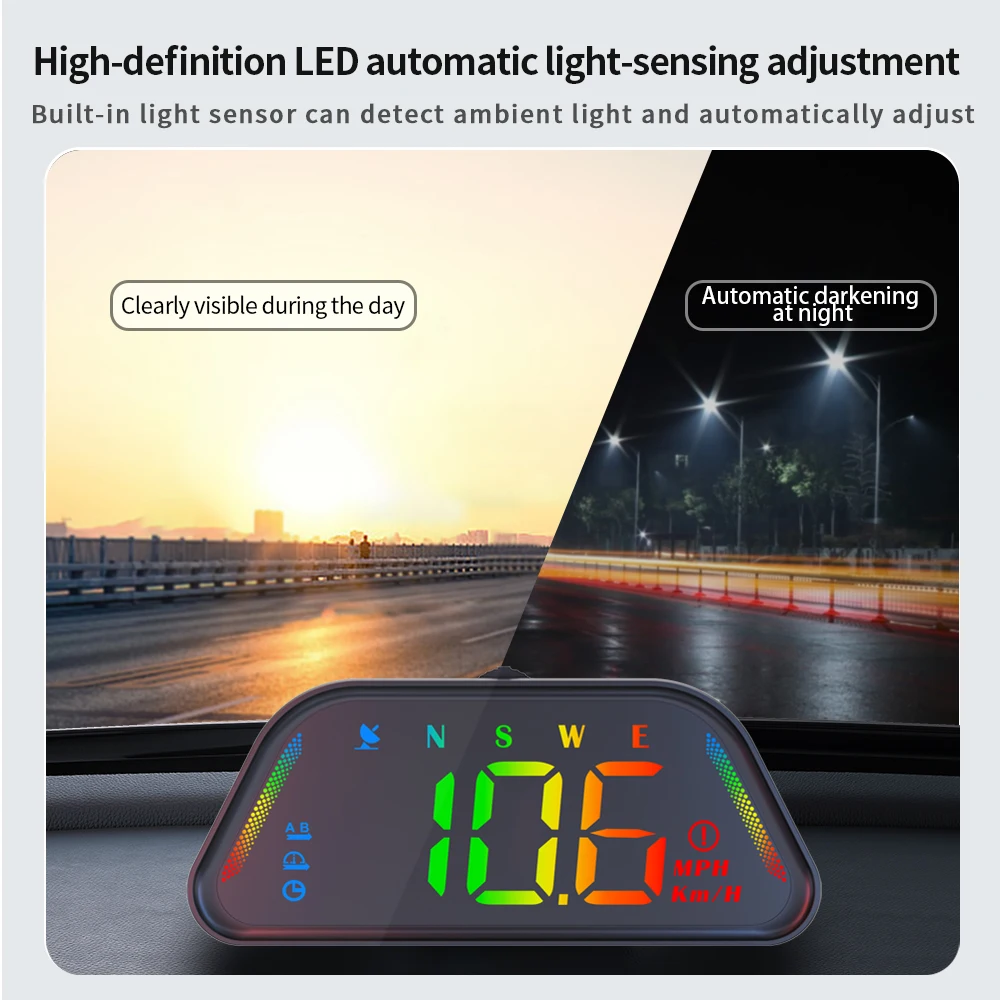 

Автомобильный HUD Многофункциональный тестер Head Up Display G23 Универсальный цифровой GPS-спидометр Цветной шрифт HD ЖК-проекция