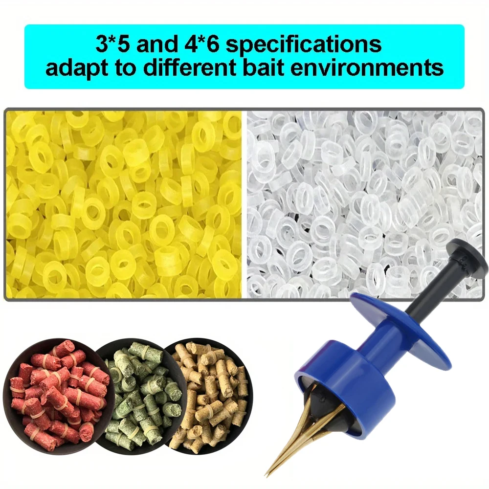 

400/700/1000pcs Fishing Granular Bait Rubber Rings Band Elastic Bands Pellet Bloodworm Lures Clip Tool Fish Tackle Accessories