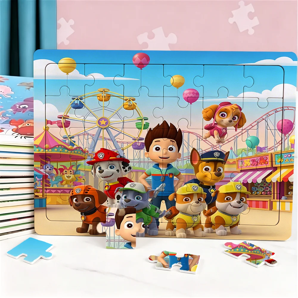 30pcs Paw Patrols Puzzle Chase Skye Cartoon Anime Rubble Assembling Puzzles Creativity Funny Home Party Game Toys Birthday Gift view 2