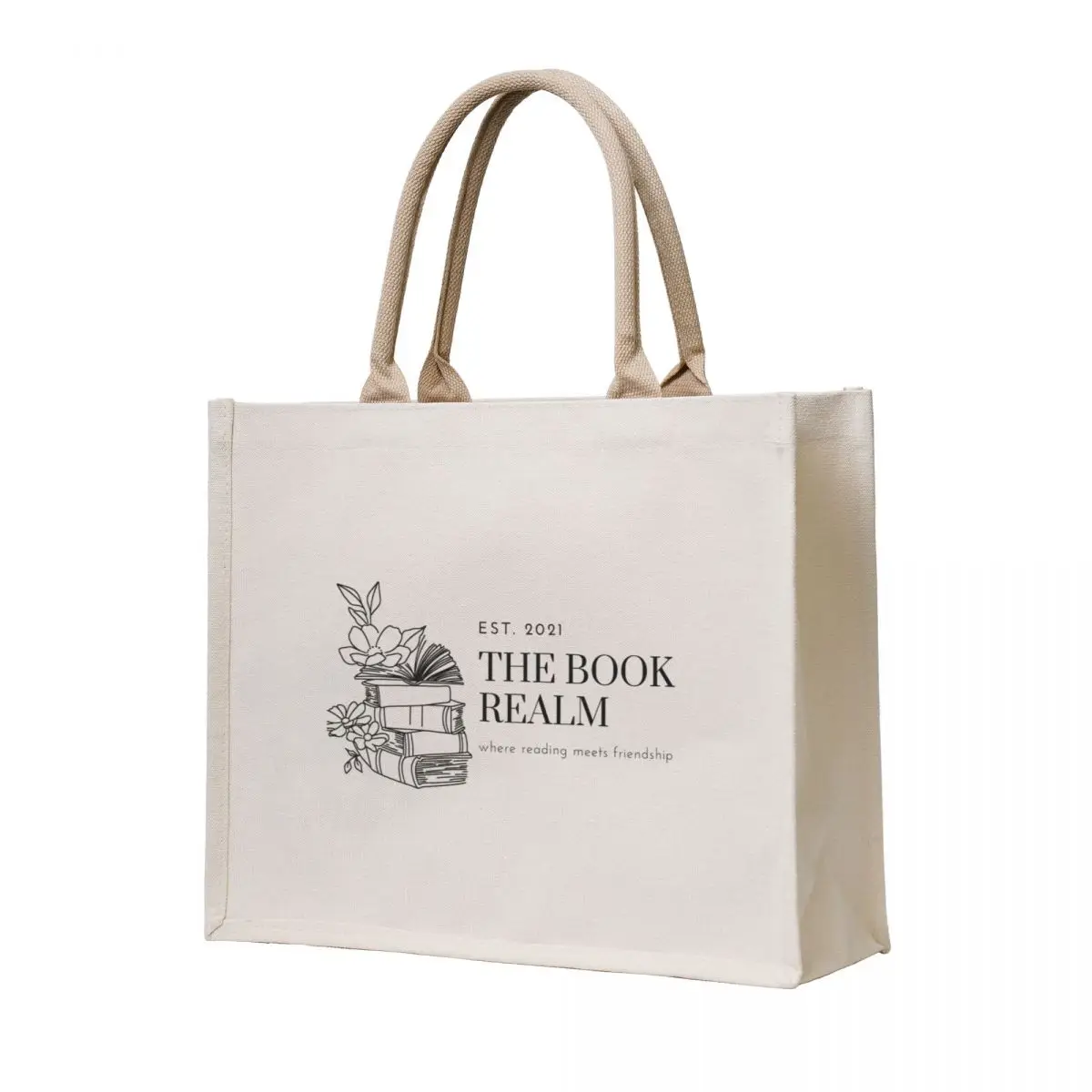 

The Book Realm EST. 2021 Tote Bag university shopper bag Large bags for women tote bag foldable reusable