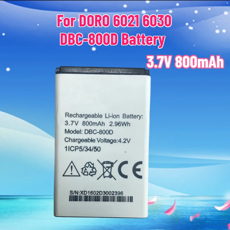 

3.7V 800mAh 2.96Wh Battery Suitable for DORO 6021 6030 DBC-800D Battery