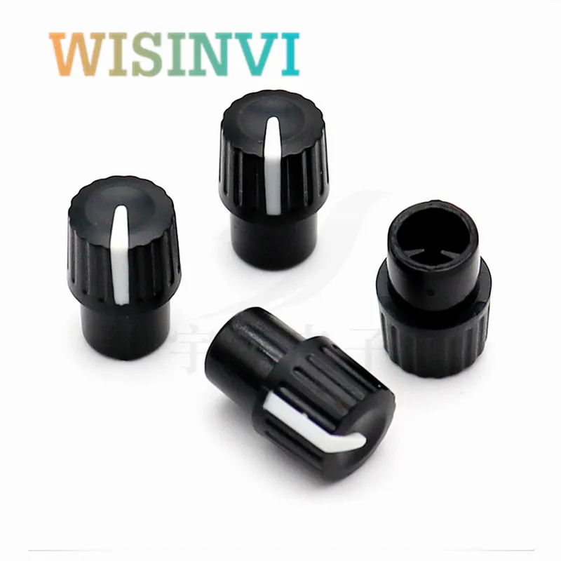 10PCS Plastic Half Shaft Convex handle Knob Cap Diameter 10mm Height 16mm 180 degree indication D-Shaft Inner Hole 6mm