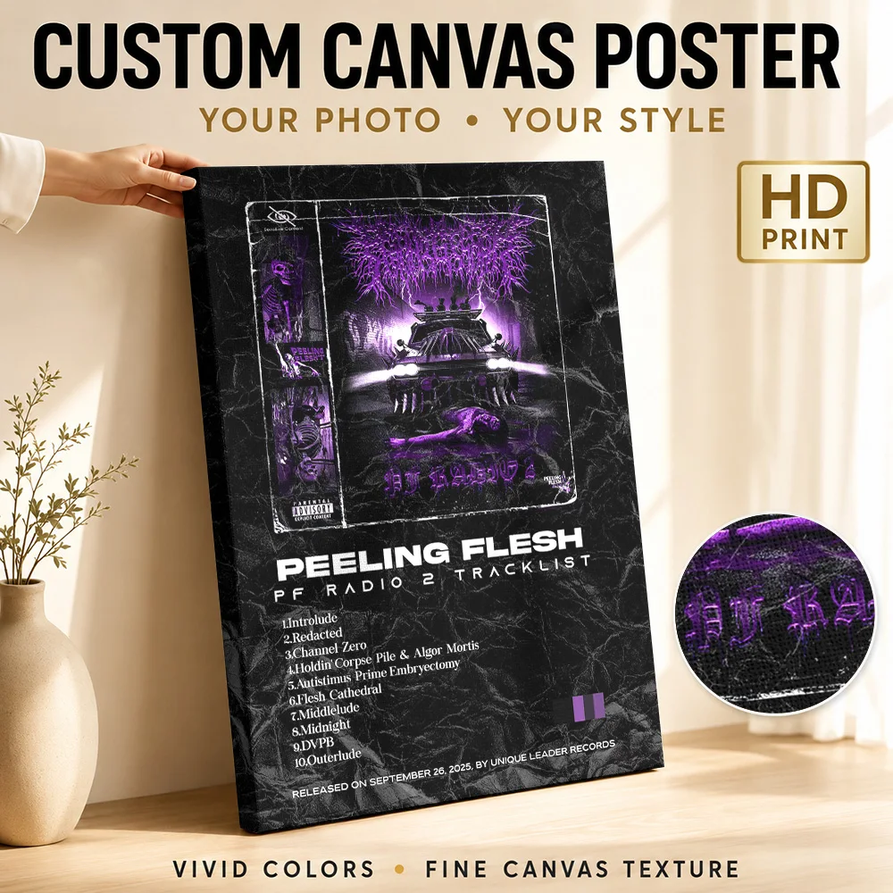 Peeling Flesh - PF Radio 2 Canvas Painting Poster Personalized Modern Aesthetic Wall Art for Bedroom Decor Gift for Collectors