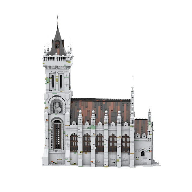 3825 PCS City Street Gothic Church MOC Customize Modular Building Block Popular Simple Technology Brick DIY Assembly Toy Gift