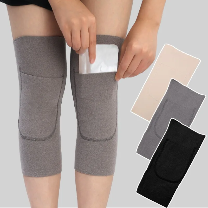 Winter Cashmere Knee Brace Unisex Thermal Kneepad Leg Warmer Care Women Men Stretchy Warm Thicken Knee Support Pad with Pocket