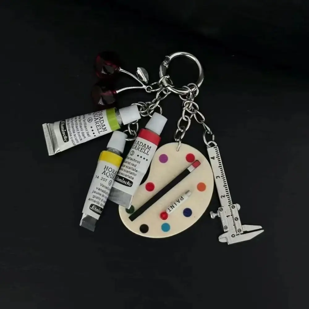 Creative Handmade Color Palette Keychain Key Ring Drawing Boards Car Keychain Paints Rule Bag Ornaments Student