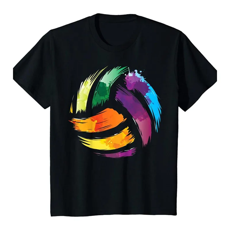 Graffiti Sport T-shirt 3D Print Colorful Casual Street T Shirts Men Women Beach Volleyball Football Simple Trendy New Tee 2025