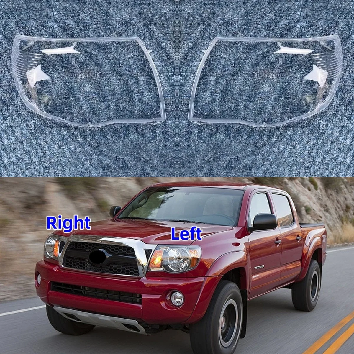 For Toyota Tacoma 2005 2006 2007 2008 2009 2010 2011 Headlamp Shell Headlight Glass Transparent Lampshade Car Lens Cover Lamp