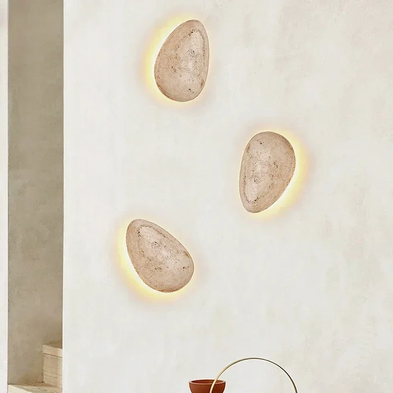 LED Natural Yellow Travertine Wall Light Led Personality Creative Balcony Courtyard Garden Wall