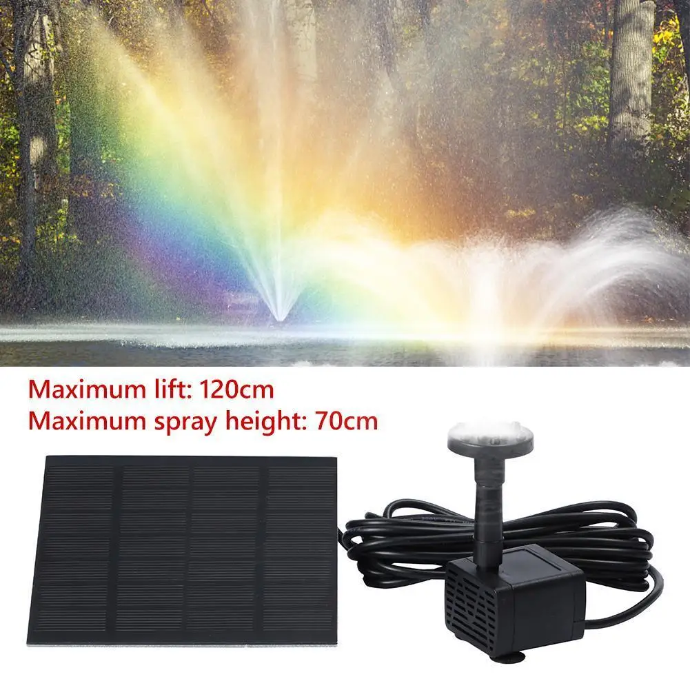 

1.5W DIY Solar Water Fountain Pump with 6 Nozzles Solar Panel Kit Water Pump Energy Saving 200L/H for Outdoor Fish Tank Aquarium