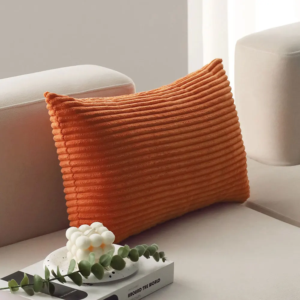 Orange Rectangle Cushion Cover Ultra Soft Corduroy Pillowcase Comfortable Living Room Sofa Throw Pillow Cover 30x50 Funda Cojin - view 4