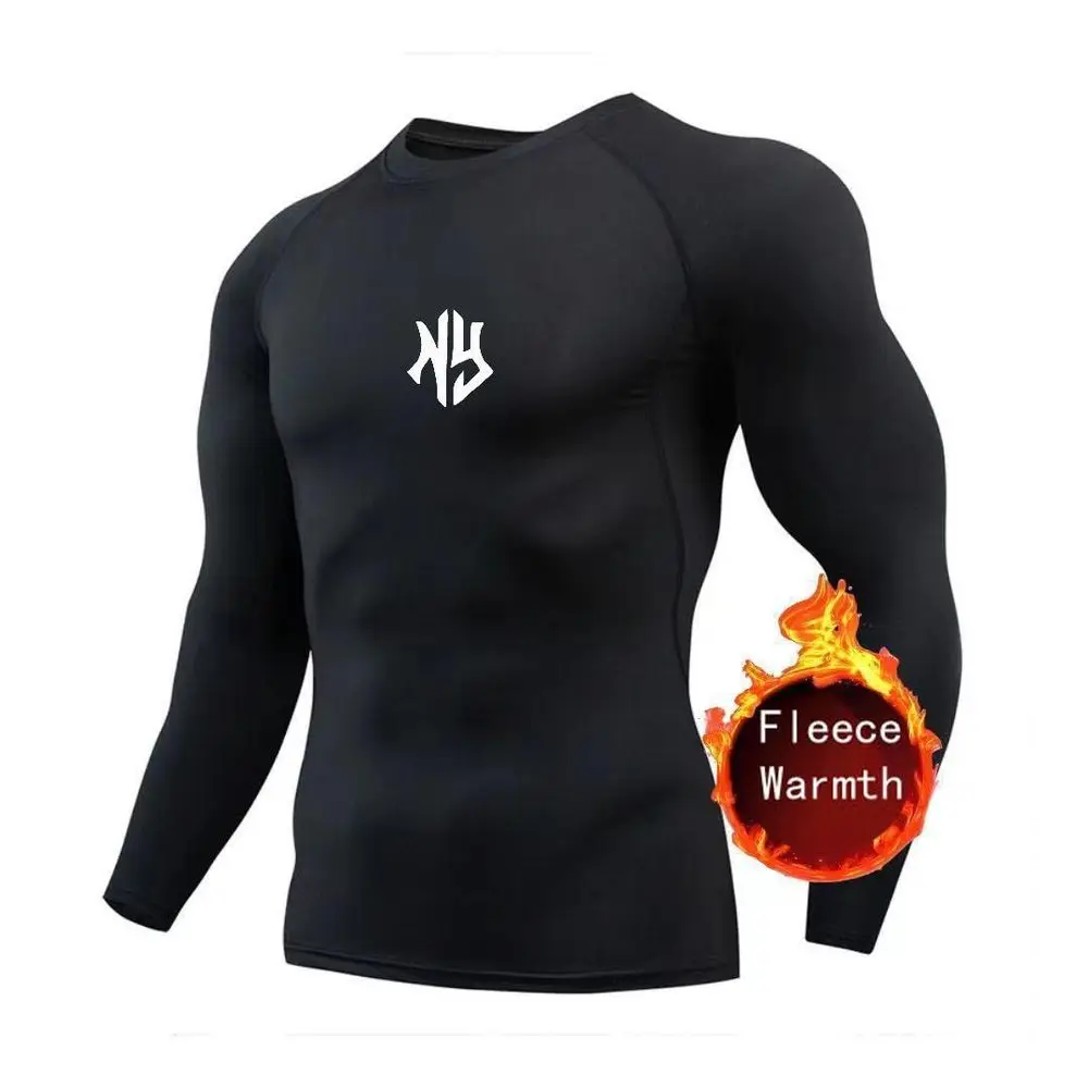 Men's Sportswear T-Shirts Running Training High Elastic Outdoor Cycling Sweatshirt Compression Fitness Fleece Tops underwear