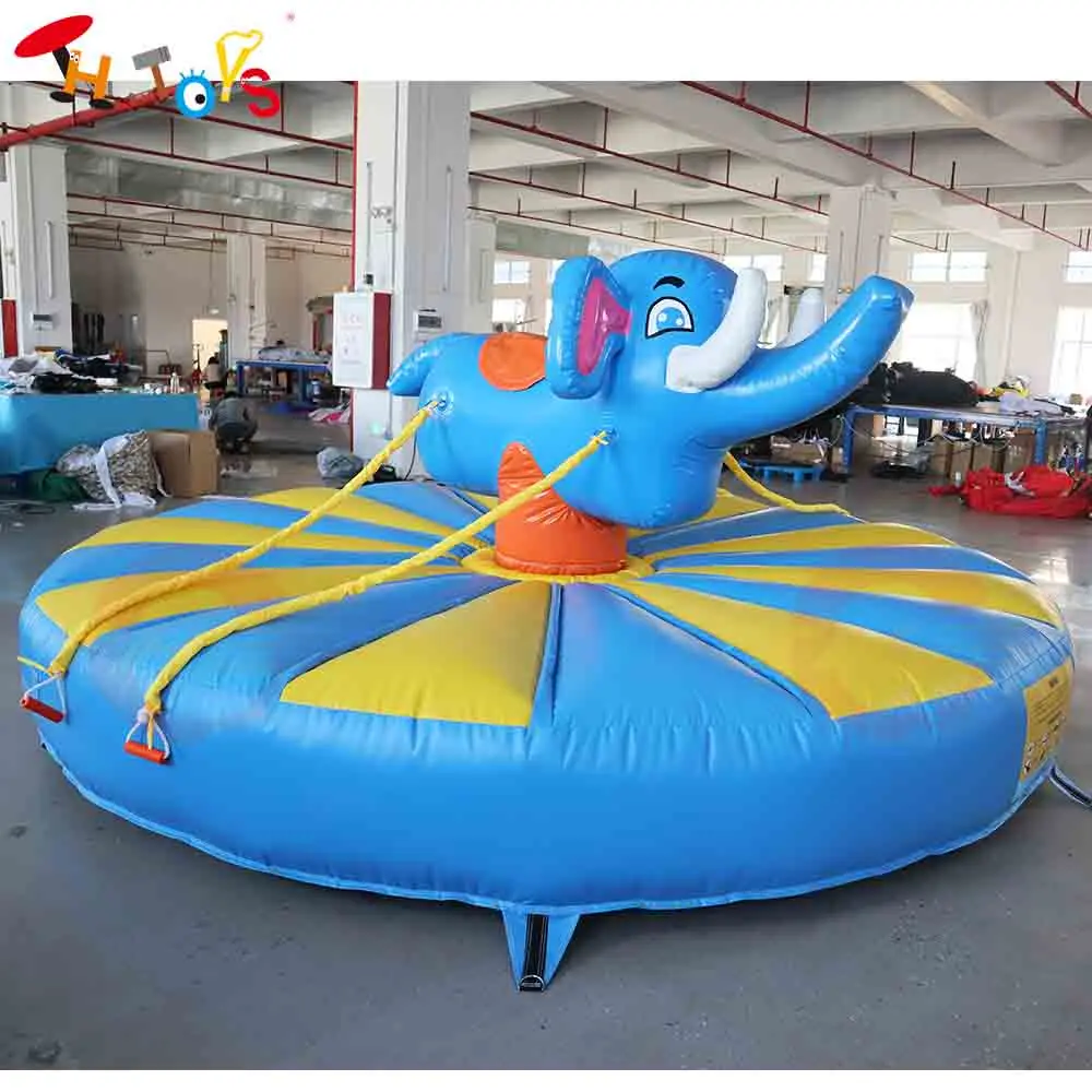 Fast Shipping 4m/5m Dia Inflatable Elephant Riding Game Commercial Carnival Game Toys Manual Ride Animal Elephant