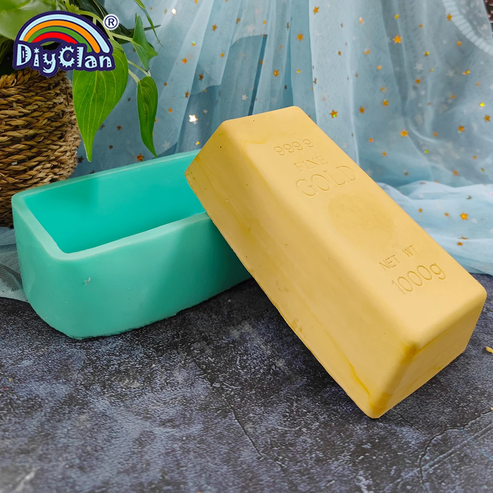 Big Size Gold Brick Earth Semicircle Shape Silicone Mold Fondant Baking Chocolate Dessert Gypsum Making Mould For Dig Form