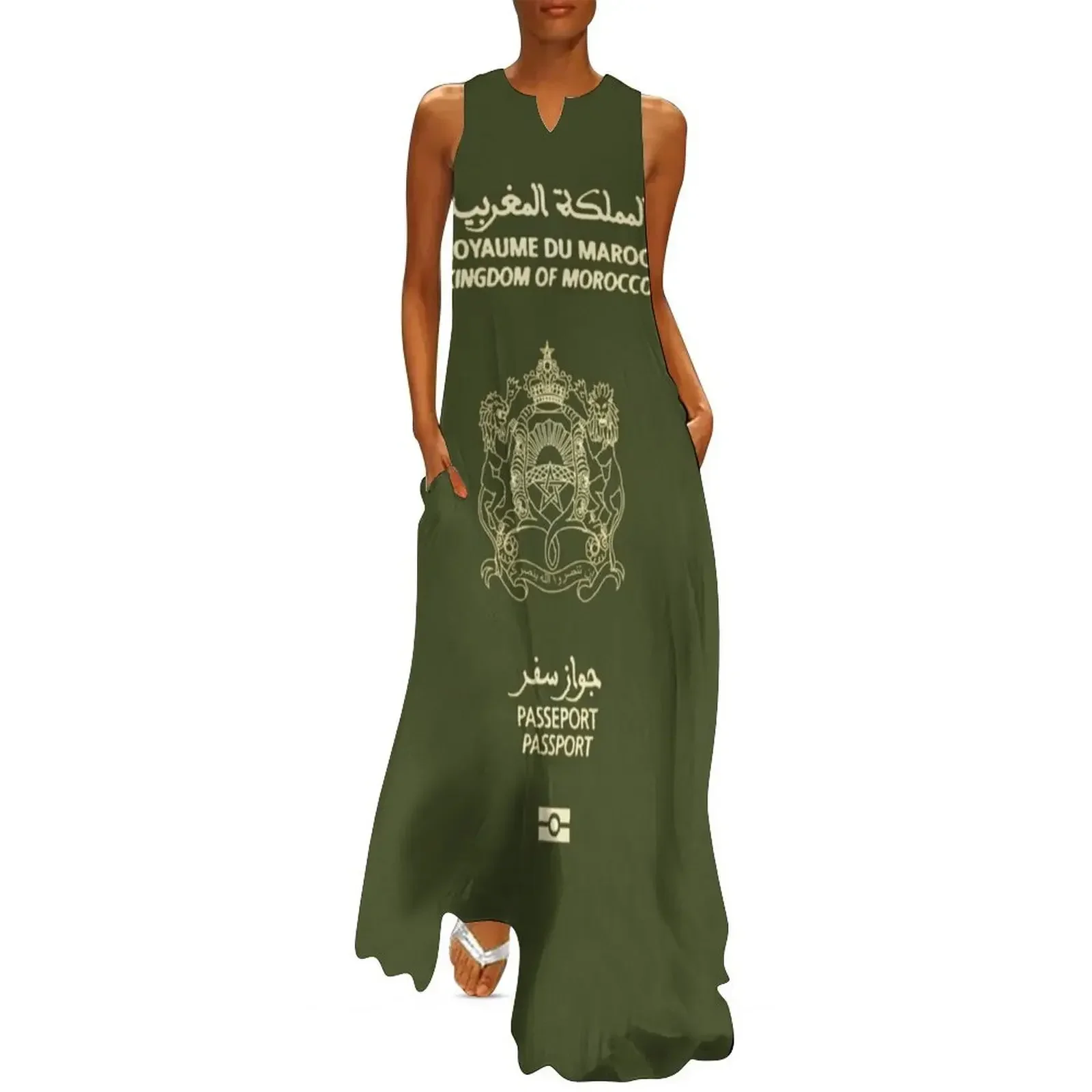 

Moroccan Passport Tshirt Long Dress womens clothing women's summer jumpsuit Women's evening dress Dress