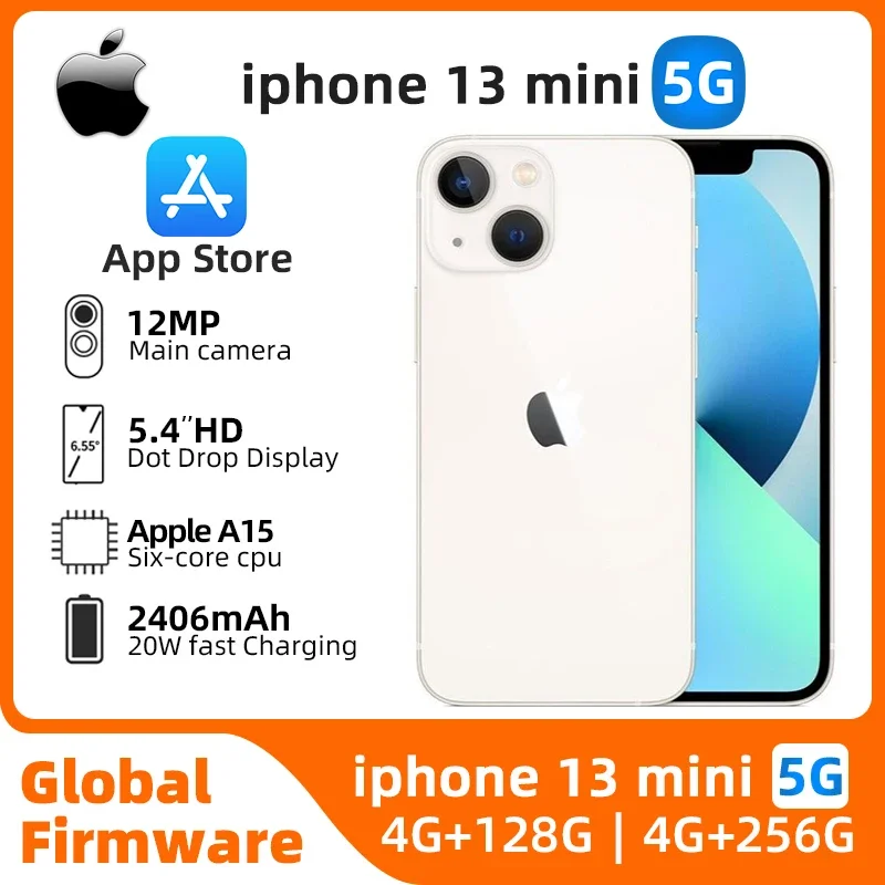 Apple iphone 13 mini разблокированный 5,4 дюйма 256 г все цвета в хорошем состоянии оригинальный б/у телефон