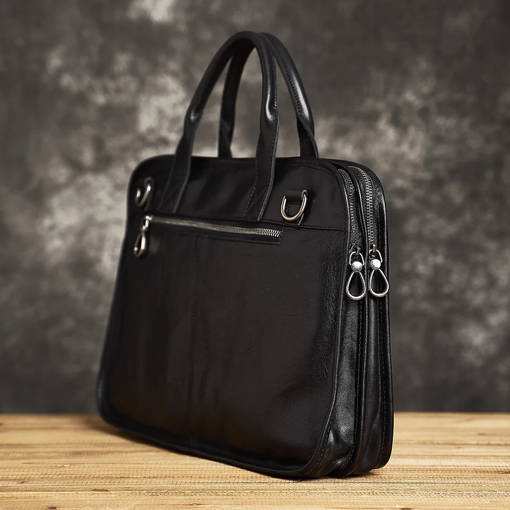ZRCX Genuine Leather Casual Men\'s Briefcase Trend Fashion Handbag Man Large Capacity Crossbody Bag For 15.6 Inch Laptop Bags