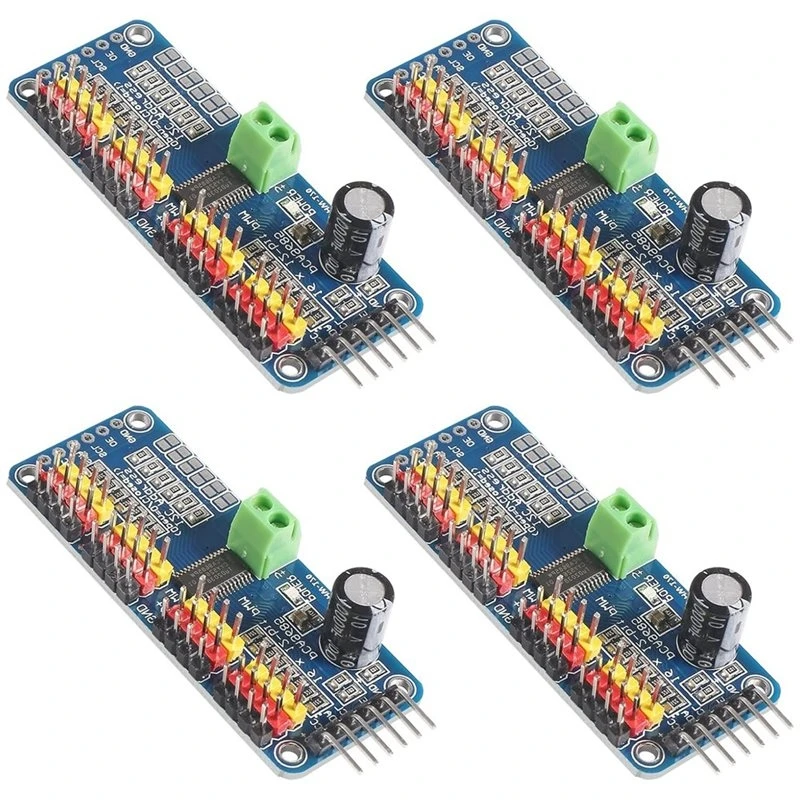 ABHU I2C IIC Module 4Pcs PCA9685 16 Channel 12 Bit PWM Servo Motor Driver Board Interface — купить у AliExpress WW